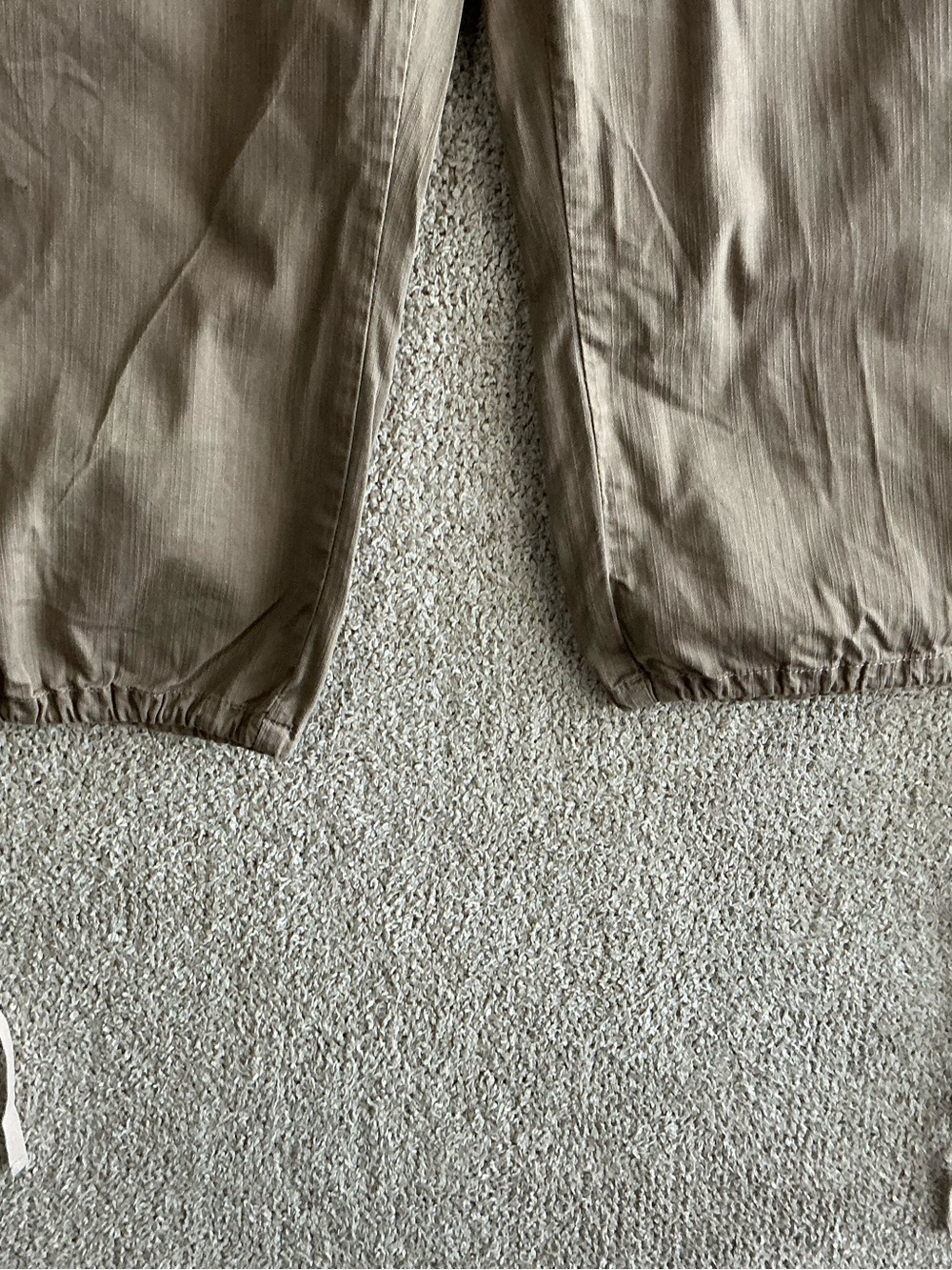 Cavaricci Women’s 100%Cotton Capri Pants Size 8 Tan Drawstring Hem Y2K - Picture 3 of 9